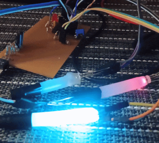 Each light represents a neuron.