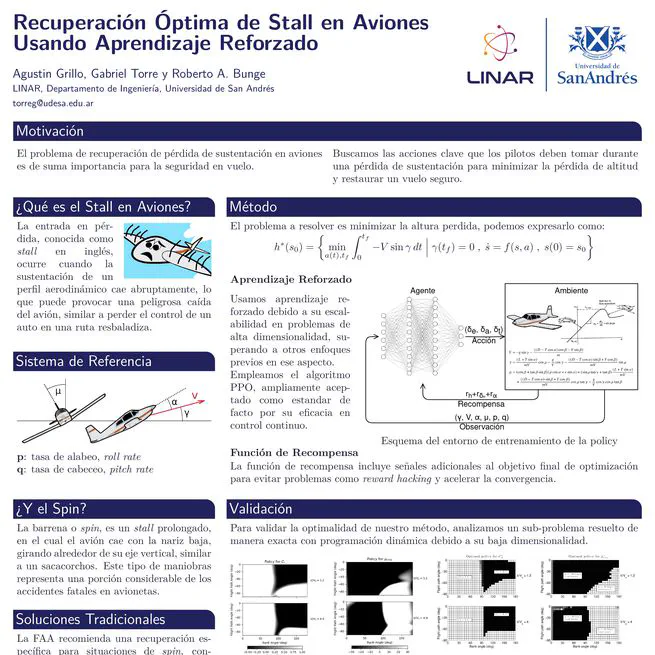 Recuperación Óptima de Stall en Aviones Usando Aprendizaje Reforzado